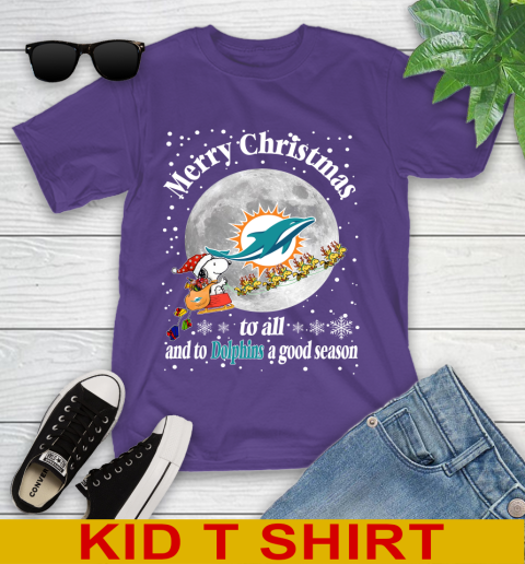 Miami Dolphins Merry Christmas To All And To Dolphins A Good Season NFL Football Sports Youth T-Shirt 3