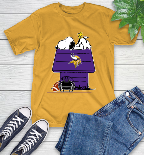 Minnesota Vikings NFL Football Snoopy Woodstock The Peanuts Movie T-Shirt 3
