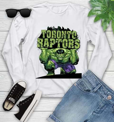 Toronto Raptors NBA Basketball Incredible Hulk Marvel Avengers Sports Youth Long Sleeve