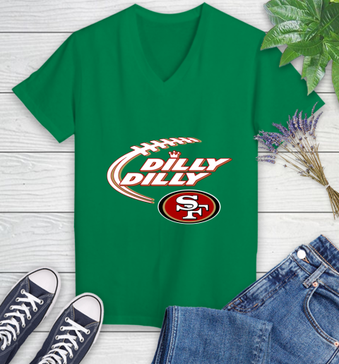 NFL San Francisco 49ers Dilly Dilly Football Sports Women's V-Neck T-Shirt 5