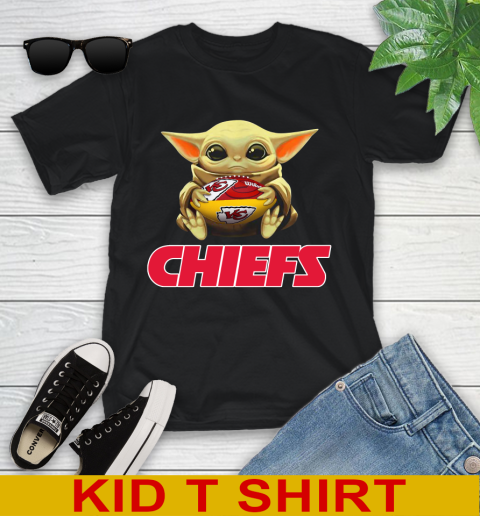 NFL Football Kansas City Chiefs Baby Yoda Star Wars Shirt Youth T-Shirt 2
