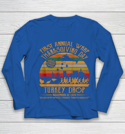 WKRP Thanksgiving Day Turkey Drop Youth Long Sleeve 7