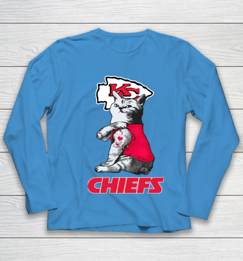 NFL Football My Cat Loves Kansas City Chiefs Youth Long Sleeve 5
