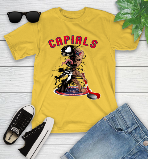 NHL Washington Capitals Hockey Venom Groot Guardians Of The Galaxy Youth T-Shirt 8