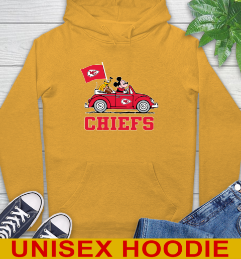NFL Football Kansas City Chiefs Pluto Mickey Driving Disney Shirt Hoodie 3