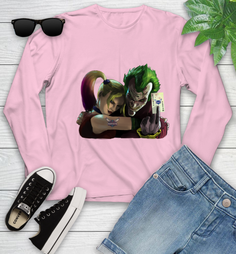 Charlotte Hornets NBA Basketball Joker Harley Quinn Suicide Squad Youth Long Sleeve 10