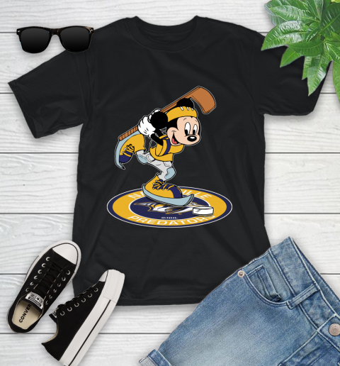 NHL Hockey Nashville Predators Cheerful Mickey Disney Shirt Youth T-Shirt