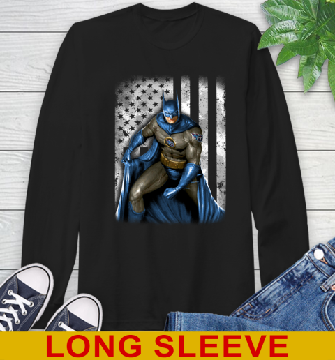 Tennessee Titans NFL Football Batman DC American Flag Shirt Long Sleeve T-Shirt