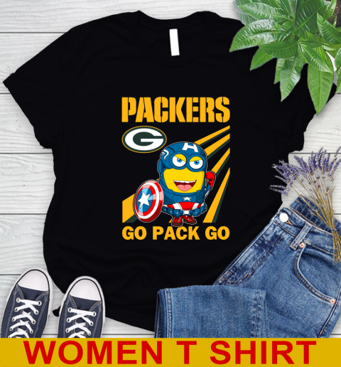 NFL Football Green Bay Packers Captain America Marvel Avengers Minion Shirt Women's T-Shirt