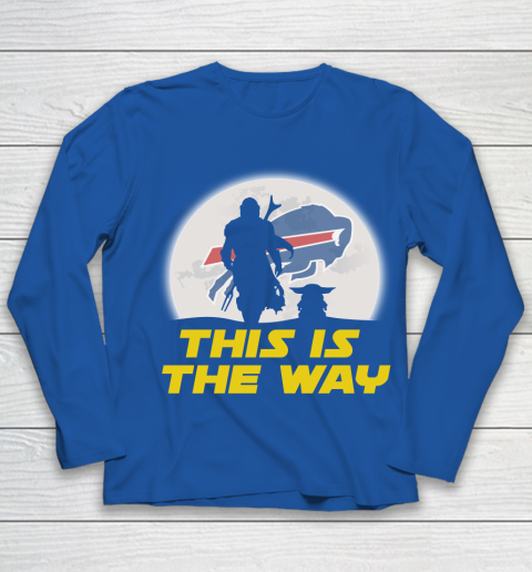 Buffalo Bills NFL Football Star Wars Yoda And Mandalorian This Is The Way Youth Long Sleeve 7