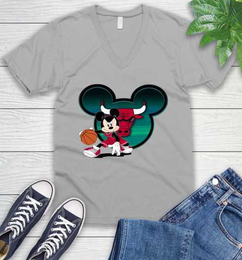 NBA Chicago Bulls Mickey Mouse Disney Basketball V-Neck T-Shirt 4