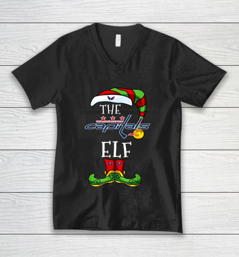 Washington Capitals Christmas ELF Funny NHL V-Neck T-Shirt