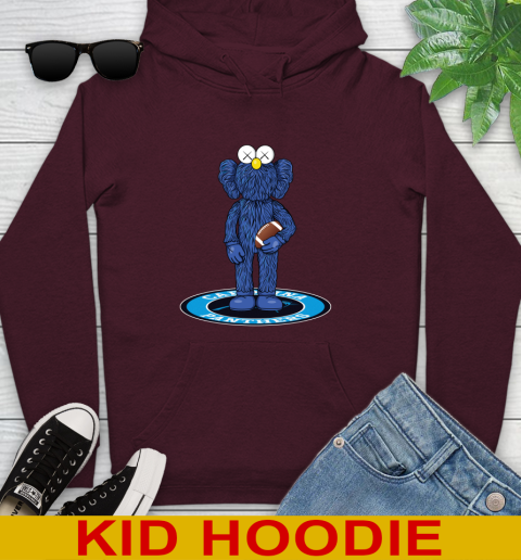 NFL Football Carolina Panthers Kaws Bff Blue Figure Shirt Youth Hoodie 7