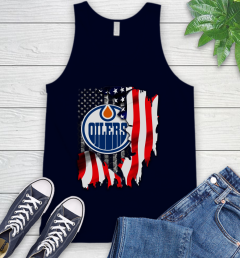 Edmonton Oilers NHL Hockey American Flag Tank Top 2