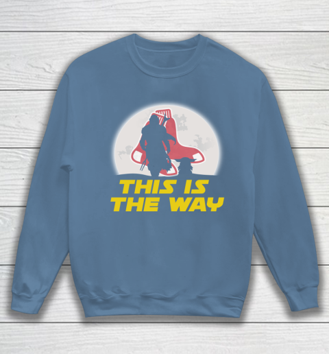 Boston Red Sox MLB Baseball Star Wars Yoda And Mandalorian This Is The Way Sweatshirt 6