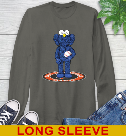 MLB Baseball San Francisco Giants Kaws Bff Blue Figure Shirt Long Sleeve T-Shirt 8