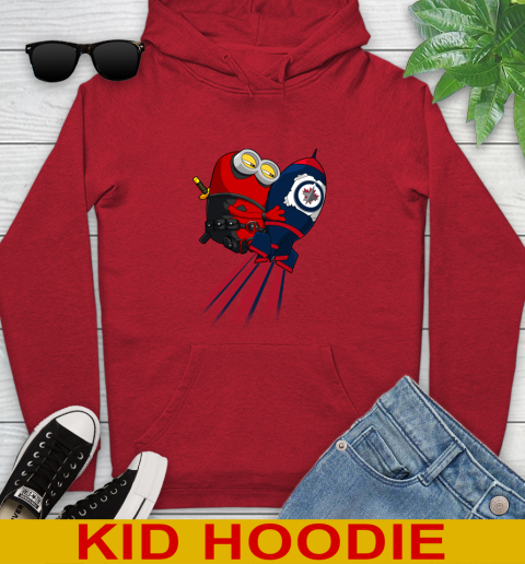 NHL Hockey Winnipeg Jets Deadpool Minion Marvel Shirt Youth Hoodie 11