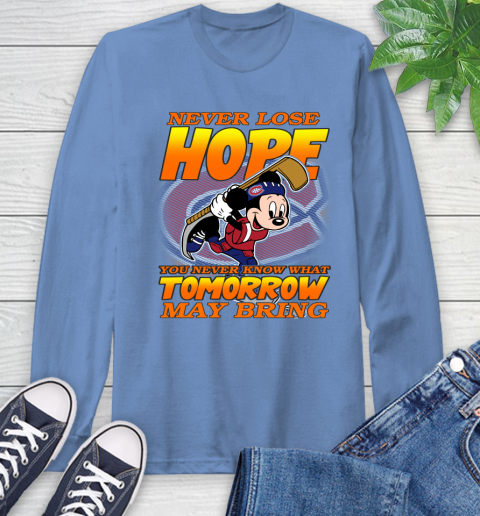 Montreal Canadiens NHL Hockey ootball Mickey Disney Never Lose Hope Long Sleeve T-Shirt 12