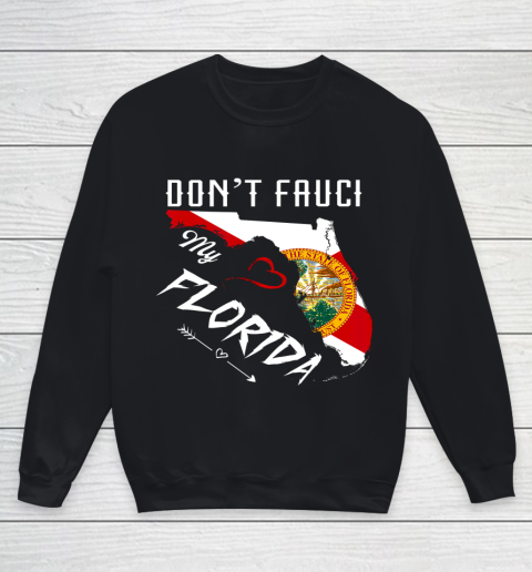 Don't Fauci my Florida Flag Vintage Florida Map Youth Sweatshirt
