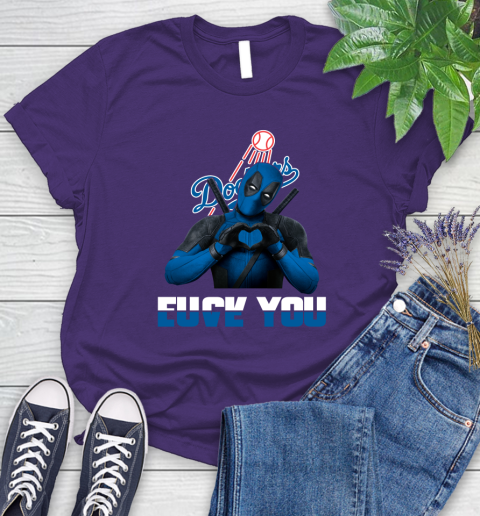 MLB Los Angeles Dodgers Deadpool Love You Fuck You Baseball Sports Women's T-Shirt 4