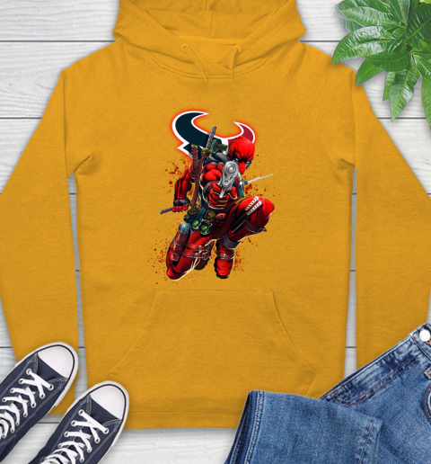 NFL Deadpool Marvel Comics Sports Football Houston Texans Hoodie 3