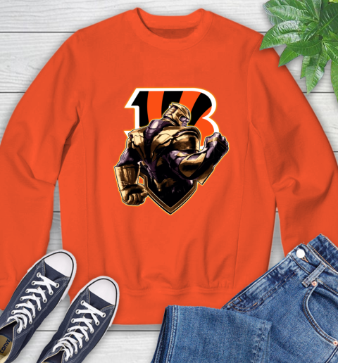 NFL Thanos Avengers Endgame Football Sports Cincinnati Bengals Sweatshirt 4