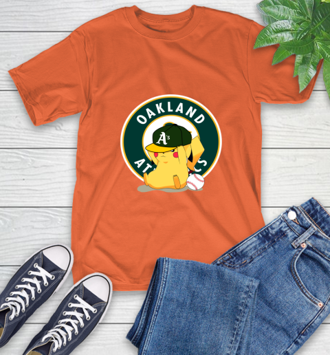 MLB Pikachu Baseball Sports Oakland Athletics T-Shirt 5