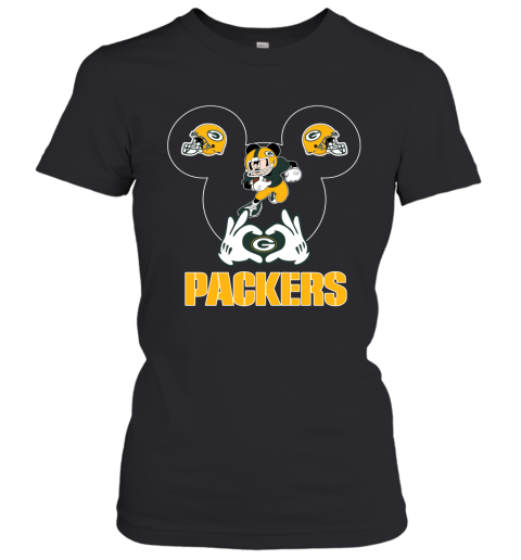 I Love The Packers Mickey Mouse Green Bay Packers Women's T-Shirt