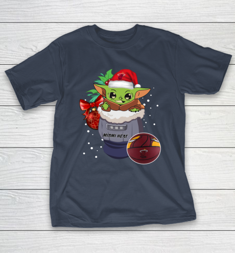 Miami Heat Christmas Baby Yoda Star Wars Funny Happy NBA T-Shirt 5