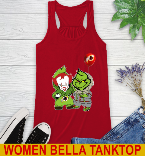 Washington Redskins Baby Pennywise Grinch Christmas NFL Football Racerback Tank 6