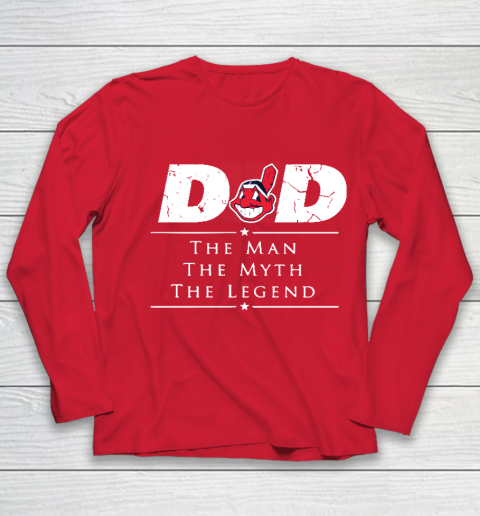 Cleveland Indians MLB Baseball Dad The Man The Myth The Legend Youth Long Sleeve 8