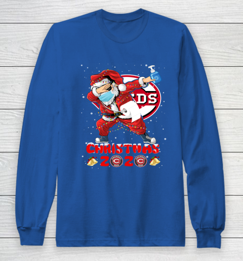 Cincinnati Reds Funny Santa Claus Dabbing Christmas 2020 MLB Long Sleeve T-Shirt 7 Cincinnati Reds Funny Santa Claus Dabbing Christmas 2020 MLB Long Sleeve T-Shirt - Image 7