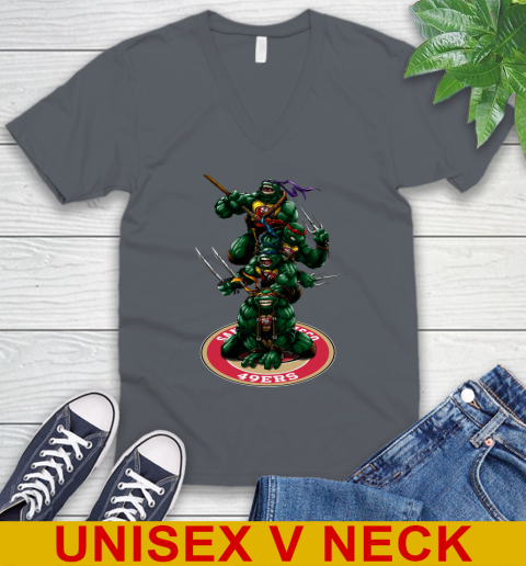 NFL Football San Francisco 49ers Teenage Mutant Ninja Turtles Shirt V-Neck T-Shirt 5