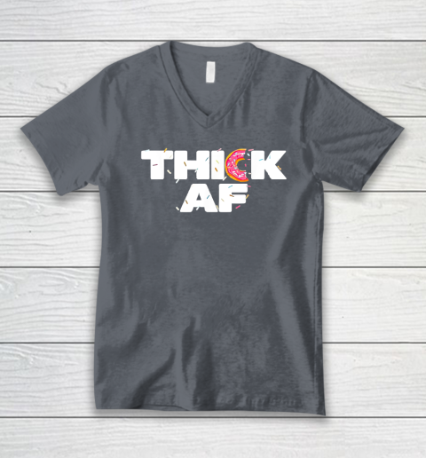Thick AF Funny Donut Fitness Weightlifting V-Neck T-Shirt 3