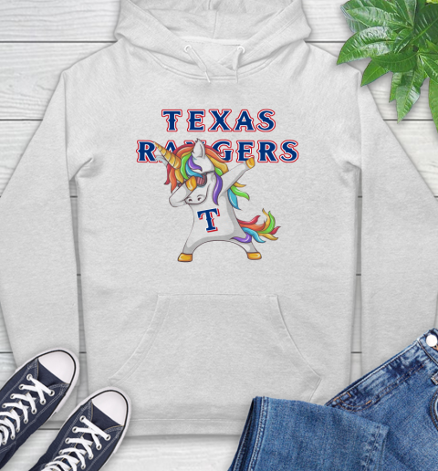 Texas Rangers MLB Baseball Funny Unicorn Dabbing Sports Hoodie