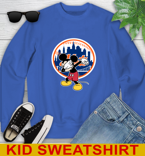 New York Mets MLB Baseball Dabbing Mickey Disney Sports Youth Sweatshirt 7