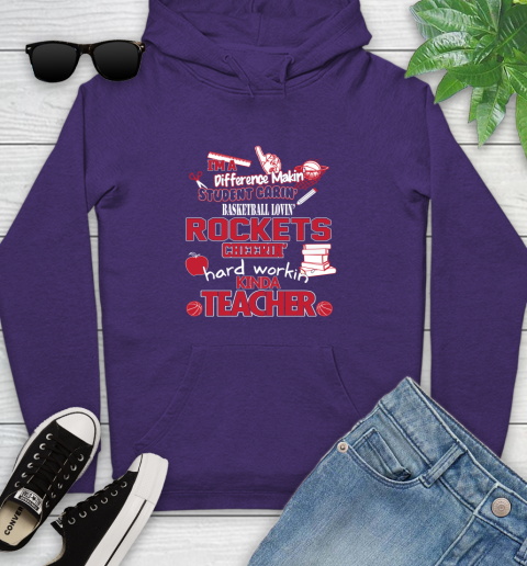 Houston Rockets NBA I'm A Difference Making Student Caring Basketball Loving Kinda Teacher Youth Hoodie 5