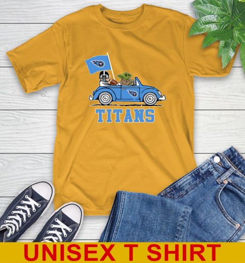 NFL Football Tennessee Titans Darth Vader Baby Yoda Driving Star Wars Shirt T-Shirt 3