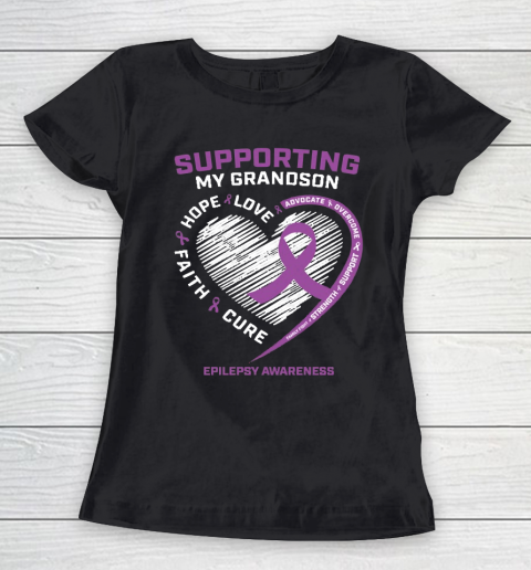 Grandpa Funny Gift Apparel  Grandma Grandpa Women Purple Men Grandson Women's T-Shirt