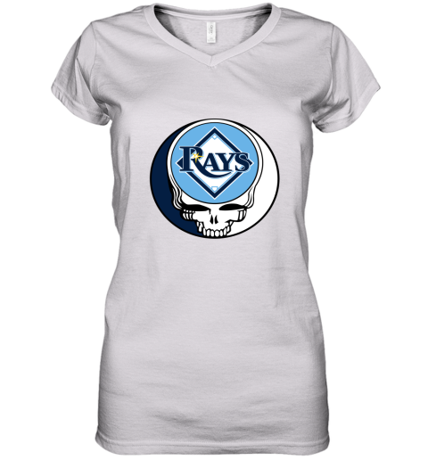 Tampa Bay Rays The Grateful Dead Baseball Mlb Mashup Women's V-Neck T-Shirt