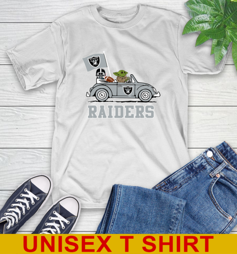 NFL Football Oakland Raiders Darth Vader Baby Yoda Driving Star Wars Shirt T-Shirt