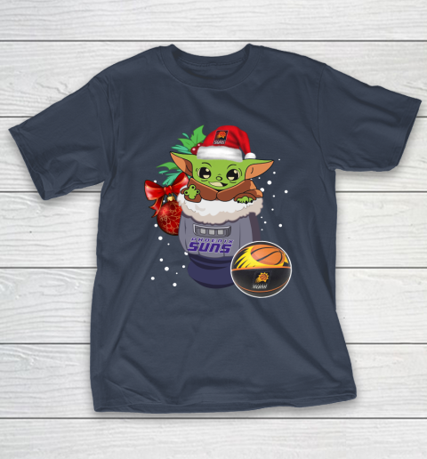 Phoenix Suns Christmas Baby Yoda Star Wars Funny Happy NBA T-Shirt 5