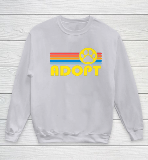 Rescue Animal Adoption Adopt Cat or Dog Vintage Retro Sunset Youth Sweatshirt 3