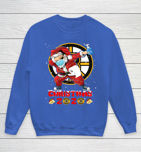 Boston Bruins Funny Santa Claus Dabbing Christmas 2020 NHL Youth Sweatshirt 6