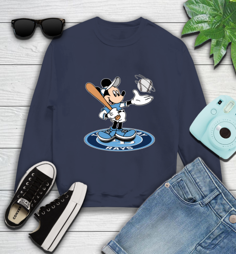 MLB Baseball Tampa Bay Rays Cheerful Mickey Disney Shirt Sweatshirt 3
