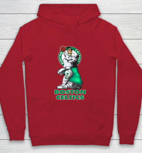 NBA Basketball My Cat Loves Boston Celtics Youth Hoodie 7