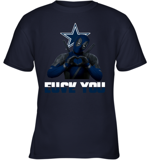 NFL Deadpool Marvel Comics Sports Football Dallas Cowboys V-Neck T-Shirt