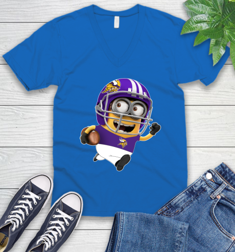 NFL Minnesota Vikings Minions Disney Football Sports V-Neck T-Shirt 6