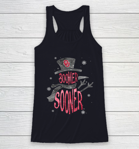 Oklahoma Sooners Christmas Snowman Racerback Tank 7