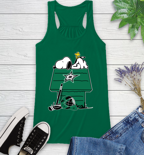 Dallas Stars NHL Hockey Snoopy Woodstock The Peanuts Movie Racerback Tank 7